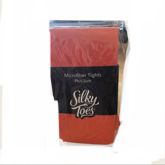 Silky Toes Tights Plus Size Orange 10-12 - Picture 4 of 5